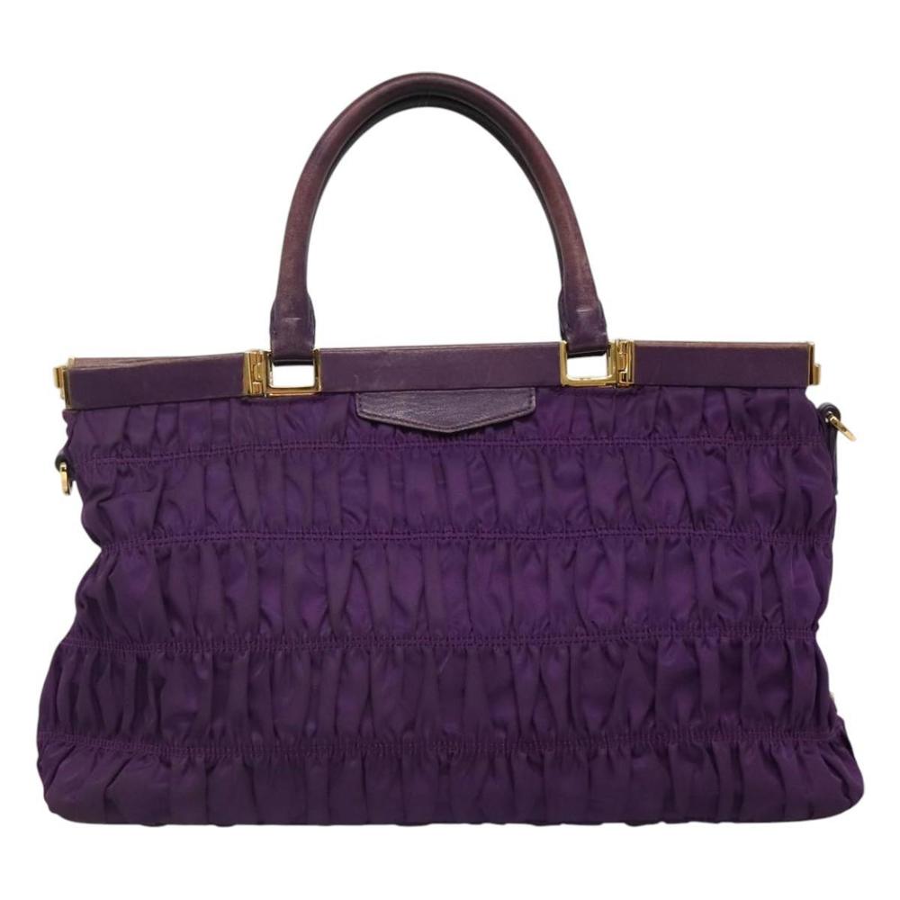 PRADA Hand Bag Nylon 2way Purple Auth 112537 - Picture 3 of 16